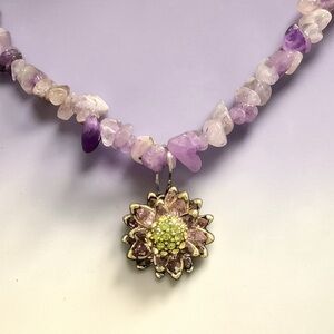 Heidi Daus Purple & Gold Floral Pendant